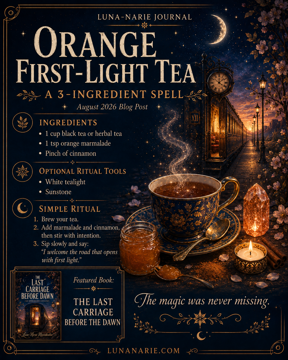 Orange First-Light Tea journal recipe card